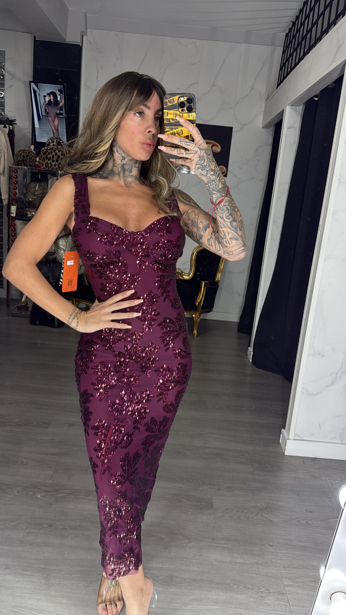 Vestido party burdeos