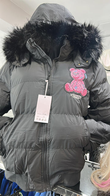 chaqueta oso rosa