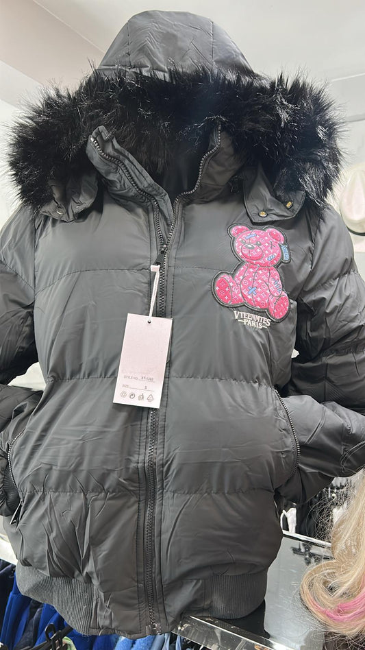 chaqueta oso rosa