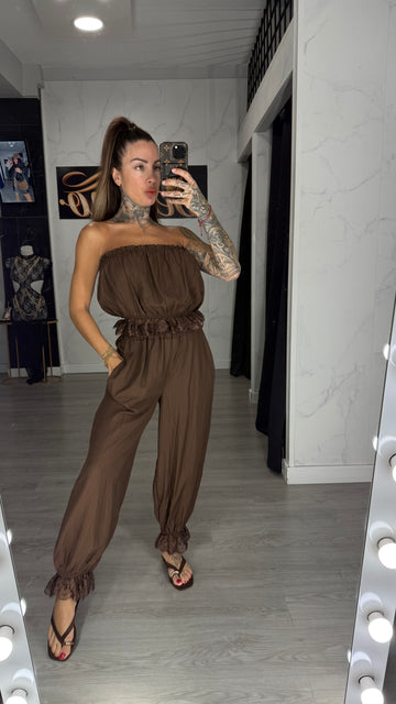 Conjunto candela marrón