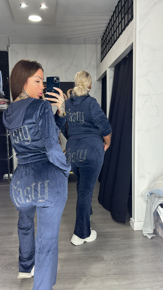 chandal brillo azul