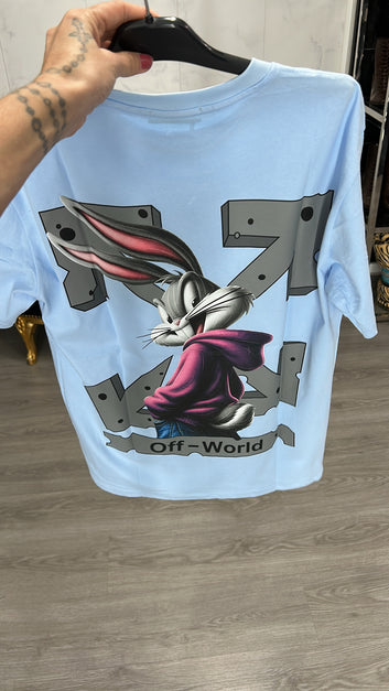 Camiseta conejo celeste