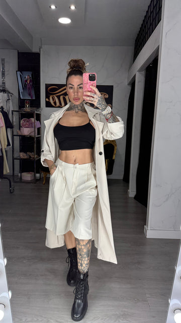 Pantalón pirata beige