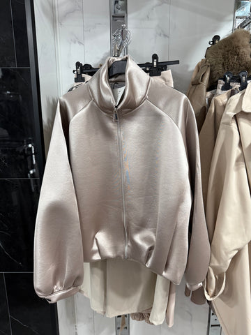 Bomber metalizada beige