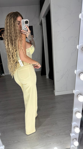 Pantalon limón brillante