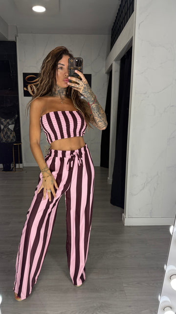 Conjunto raya rosa