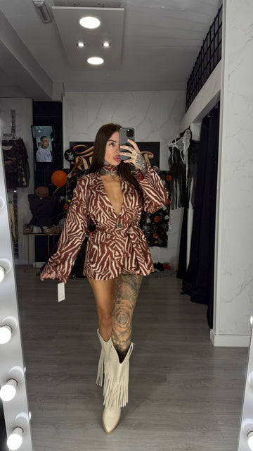 Blazer cebra Burdeos