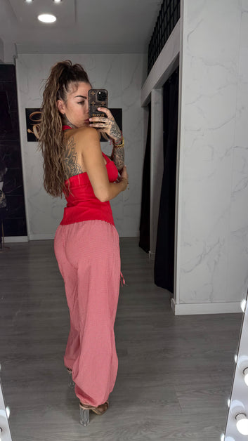 Pantalón Vichy rojo