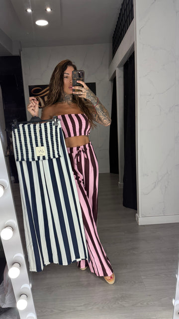 Conjunto rallas azules