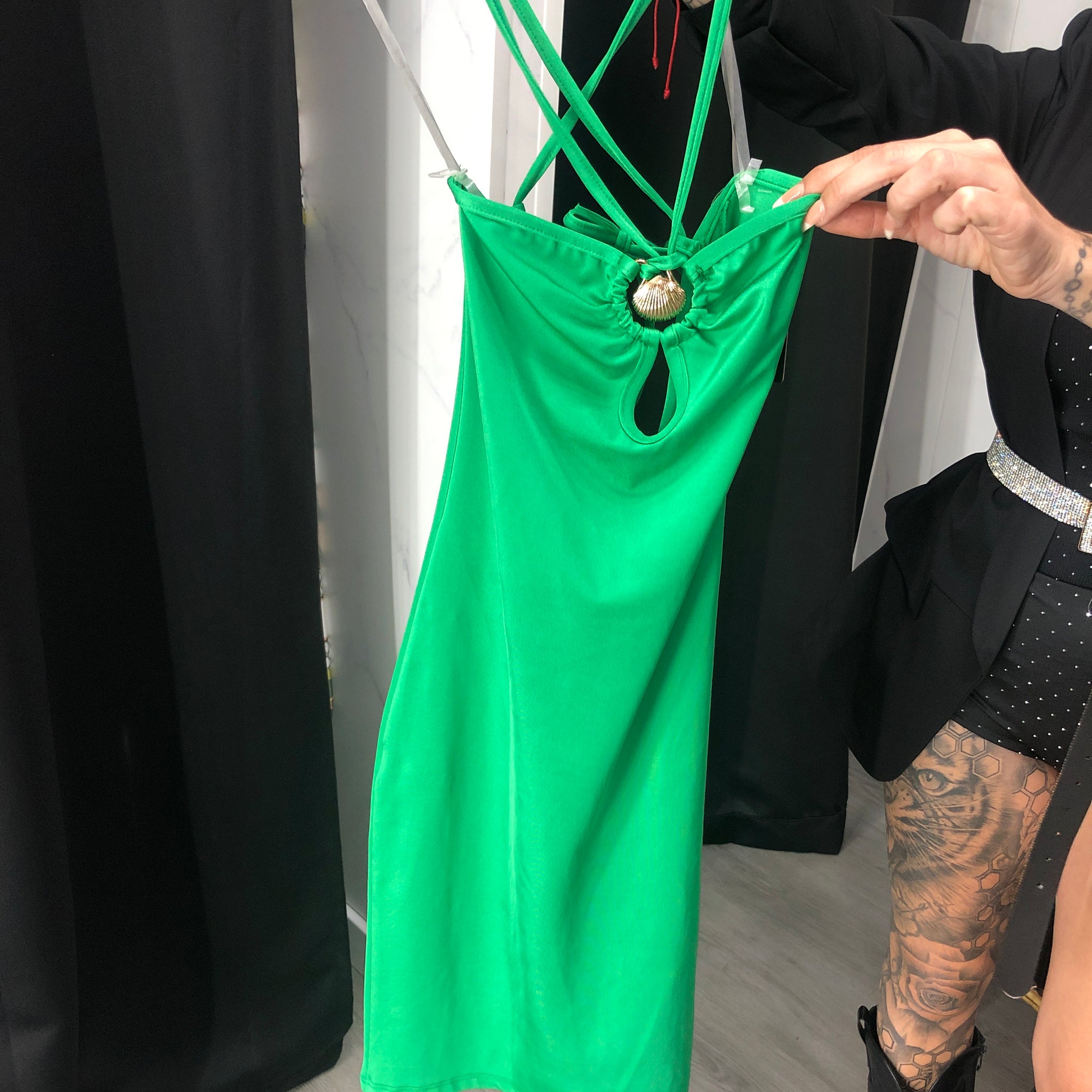 Vestido topacio verde