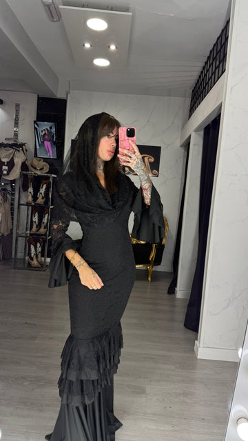 Vestido encaje negro