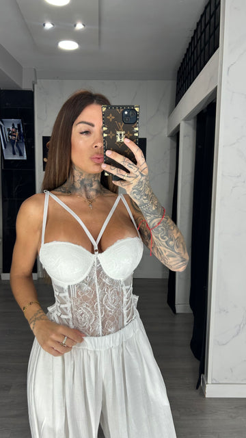 Body encaje blanco