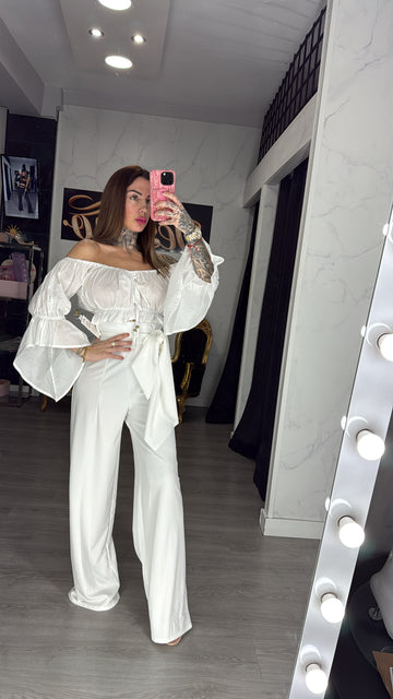 Pantalón lazo blanco