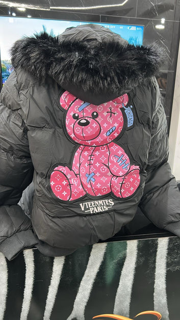 chaqueta oso rosa