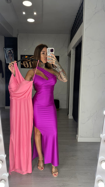 Vestido rosa, chicle