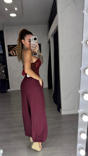 Pantalón pañuelo Burdeos