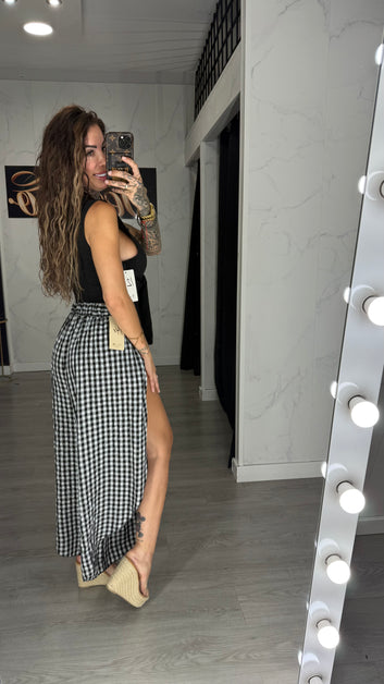 Pantalón cuadro negro