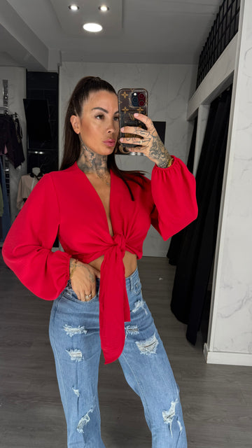 Camisa murciélago roja