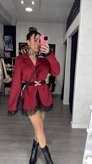 Blazer encaje Burdeos