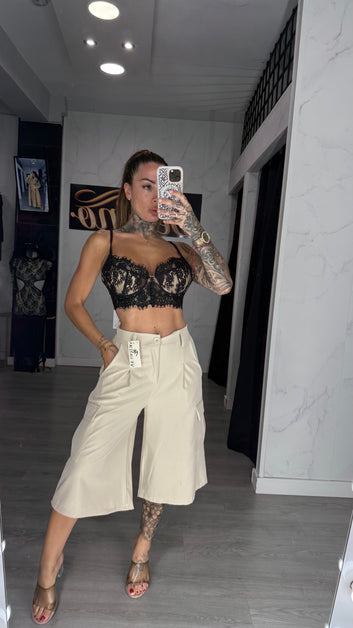 Pantalón bolsillo beige
