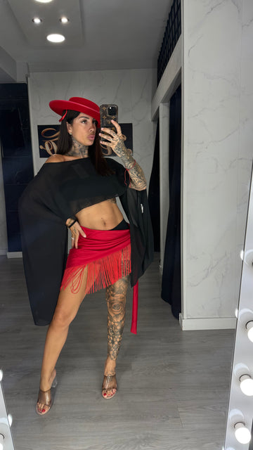 Falda pañuelo flecos