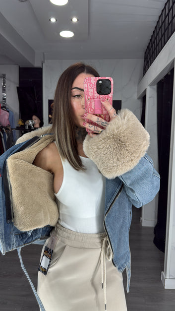 Chaqueta vaquera beige