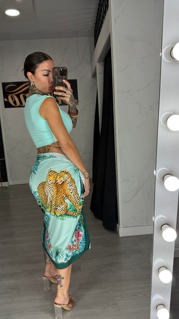 Falda pañuelo turquesa