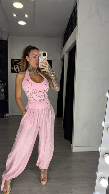 Pantalón chino rosa