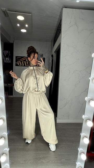 Conjunto raso crema