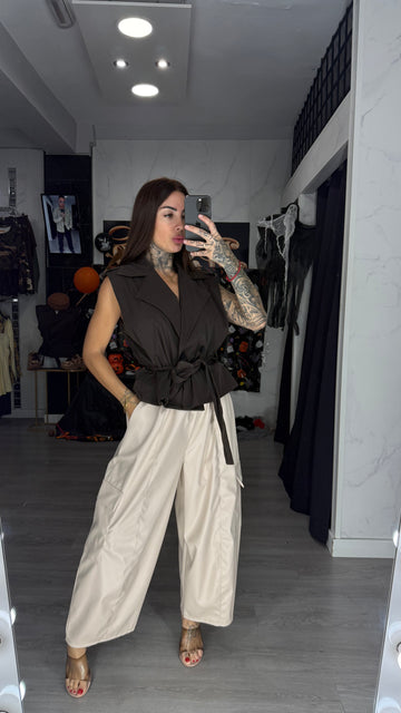 Pantalón bolsillo, poli piel CRE