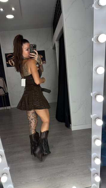 Vestido cuenta, chocolate