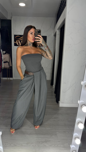 Pantalón cuerda gris