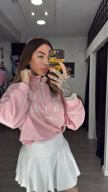 Sudadera letras rosa