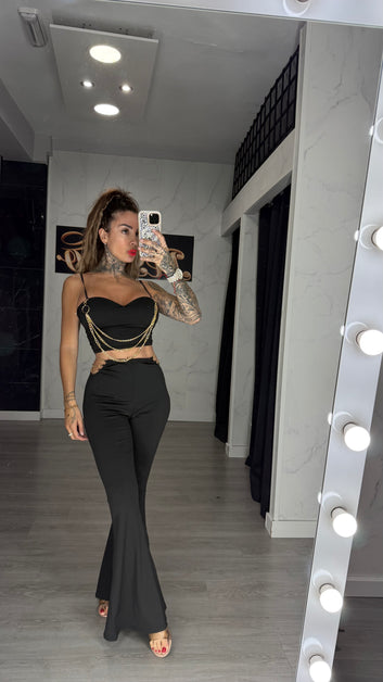 Conjunto bambú, negro