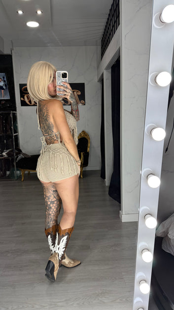 Conjunto flaquitos beige