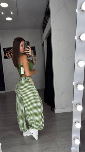 Pantalón vichy verde