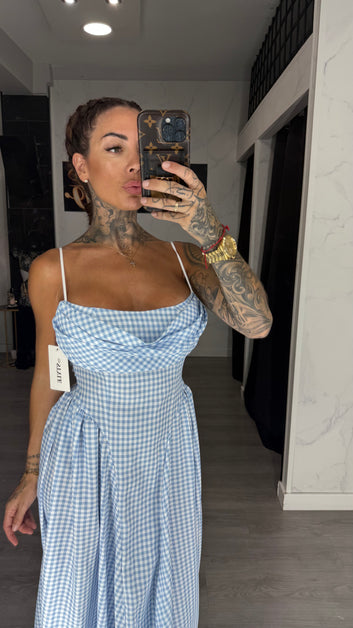 Vestido cartama celeste