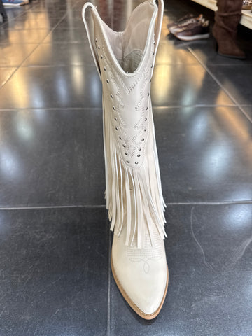 Botas, flecos beige