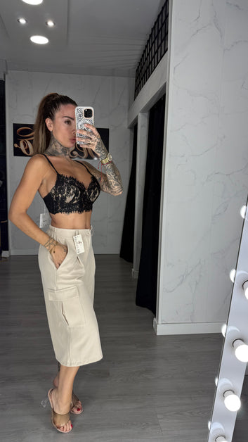 Pantalón bolsillo beige
