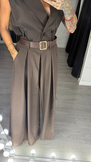 Pantalón palazo marrón