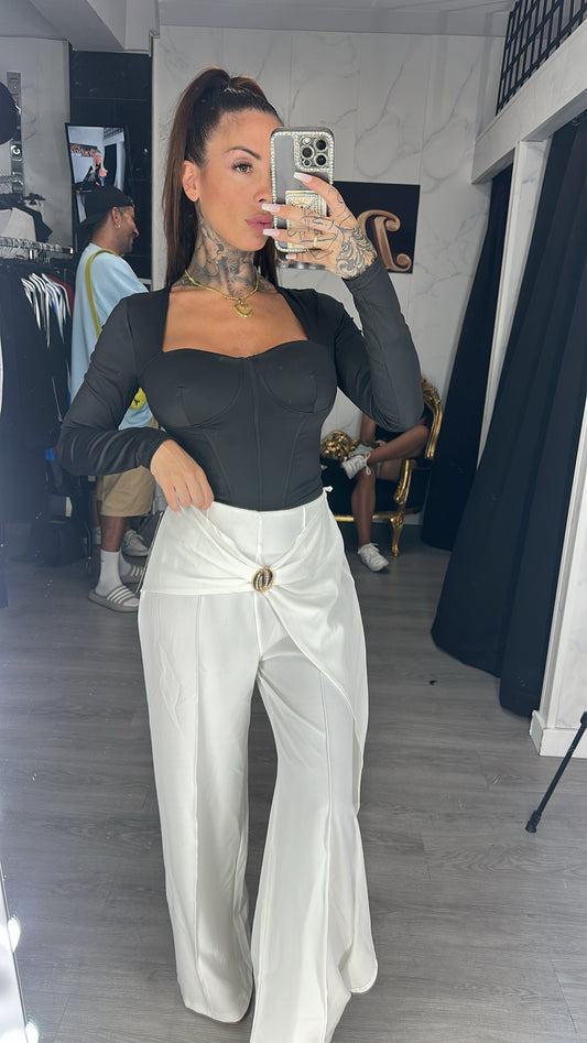 pantalón palazo blanco