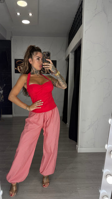Pantalón Vichy rojo