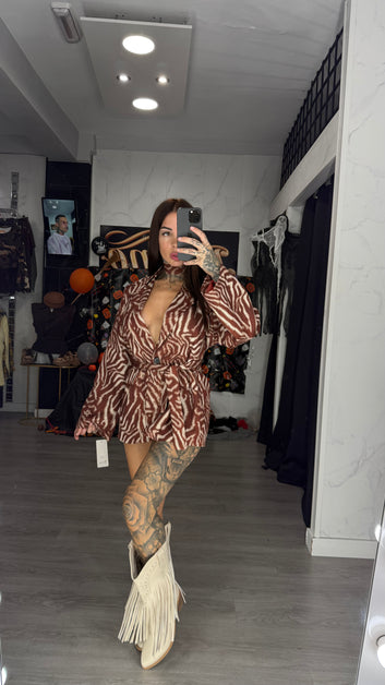 Blazer cebra Burdeos