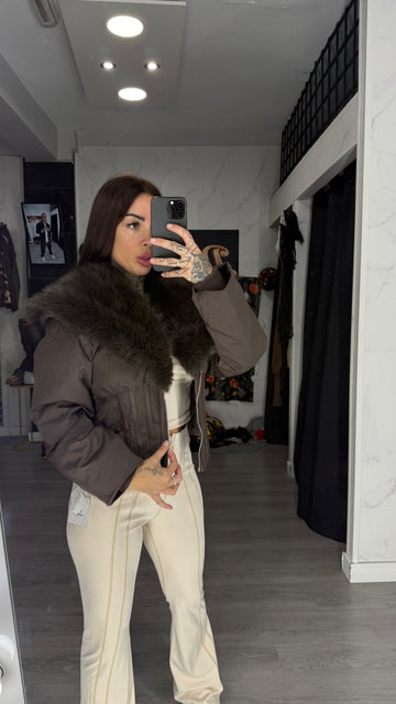 Chaqueta, chocolate, africana