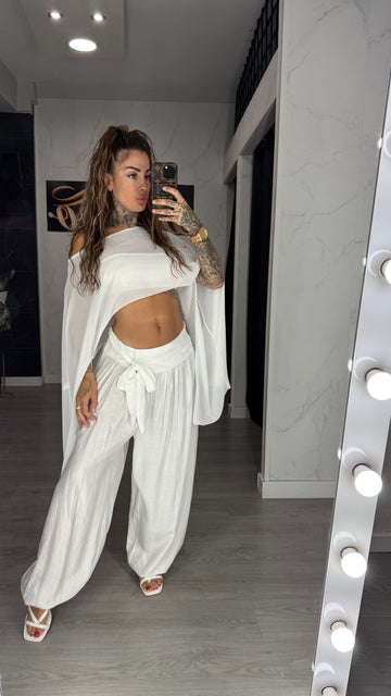 Pantalón lazo blanco