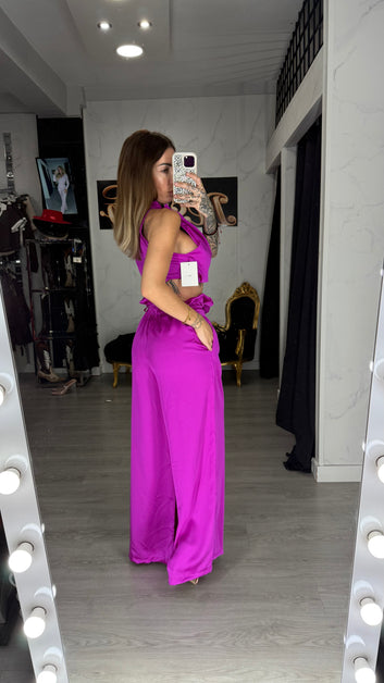 Conjunto morado raso