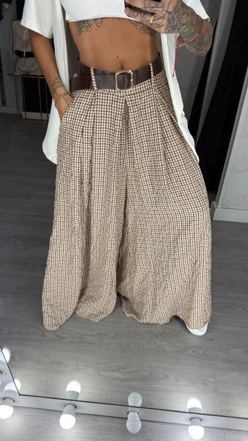 Pantalón palazo cuadro