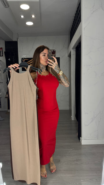 Vestido aura beige