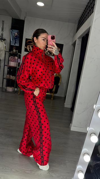 Chandal lunares rojo