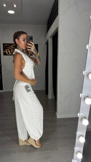 Conjunto tachas blanco